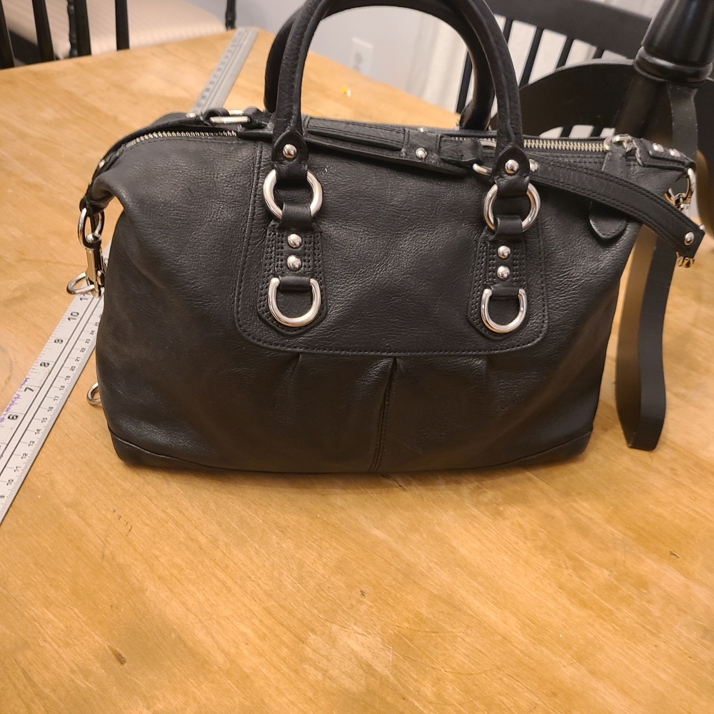 Coach Black Leather Satchel Bag - Picture 4 of 7